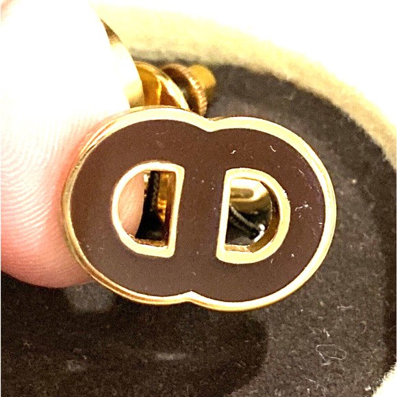 Vintage Swank jewelry set mens cufflinks and tie tack goldtone dark brown enamel - Picture 7 of 7